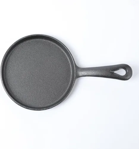 Vista 5 de HAWOK Plancha redonda de hierro fundido de 5 pulgadas, sartén pre-sazonada para crepé, juego de 6..