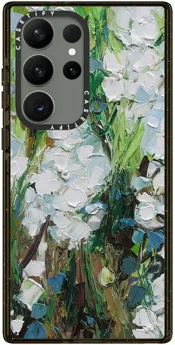 Vista 35 de CASETiFY Funda de impacto para Galaxy S22+ - Adhesivo Aries Moross, color negro transparente