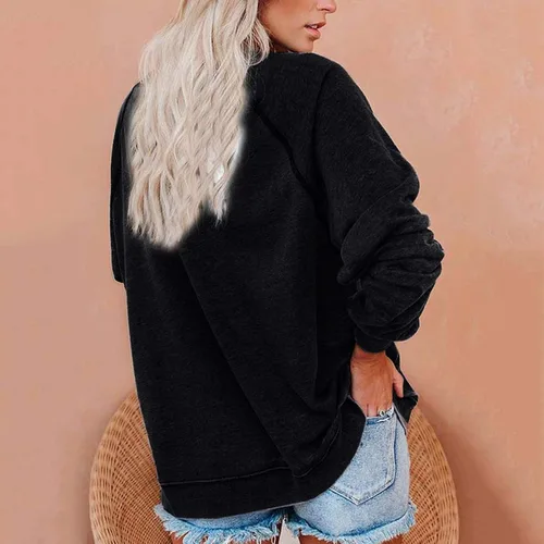 Vista 5 de symoid Drink Up Witches Sudaderas para mujer con estampado de telaraña gótica, camisas de Halloween de manga larga sueltas retro