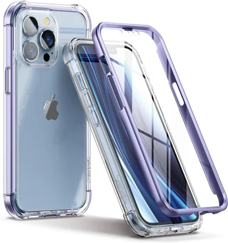 Vista 8 de SURITCH Funda transparente para iPhone 13 Pro Max, [protector de pantalla antiespía integrado] Funda rígida a prueba de golpes de 360°