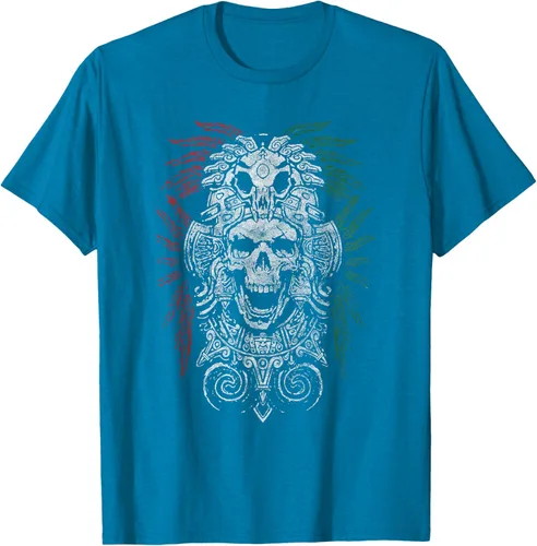 Vista 9 de Camiseta de Calavera Azteca con máscara Mayas Calavera Azteca, Negro