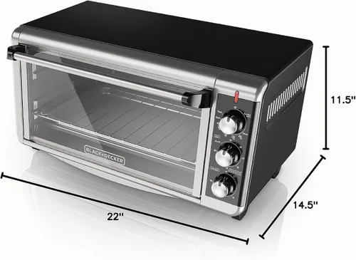 Vista 12 de Horno tostador a convección Black + Decker, 8 rebanadas, extra-amplio, para mesada, Acero inoxidable/Negro