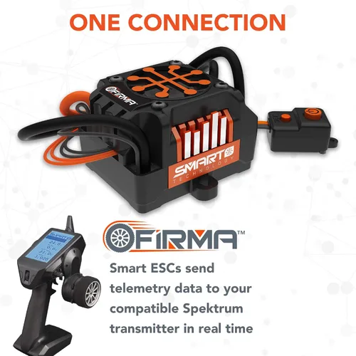 Vista 4 de Spektrum Firma 150A sin escobillas Smart ESC / 2050Kv sin sensor Motor Combo, SPMXSEMC05, negro