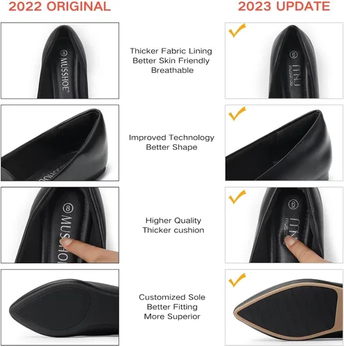 Vista 6 de MUSSHOE - Zapatos planos, cómodos, sin cordones para mujer