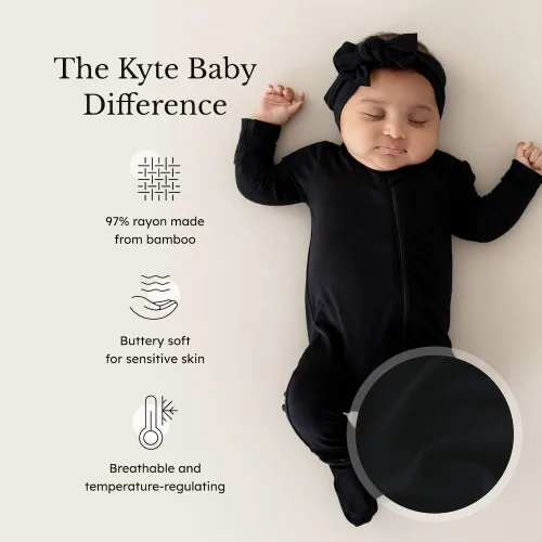 Vista 51 de KYTE BABY Pies unisex con cierre de cremallera, rayón hecho de bambú, 0-24 meses