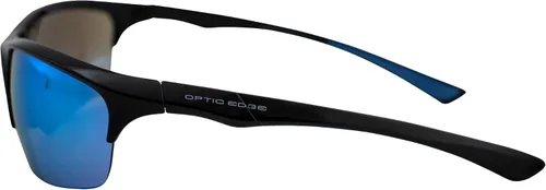 Vista 3 de Shakedown - Gafas de sol envolventes deportivas y de motocicleta para hombres o mujeres, montura sin montura negra con lente de espejo azul