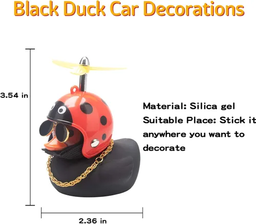 Vista 5 de wonuu – Adornos de goma para automóvil, diseño de pato con caso de hélice, color negro