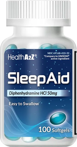 Vista 11 de Ayuda para dormir HealthA2Z® Difenhidramina HCl 50mg Cápsulas blandas Promueve un sueño más profundo y reparador 10 unidades (Paquete de 3)