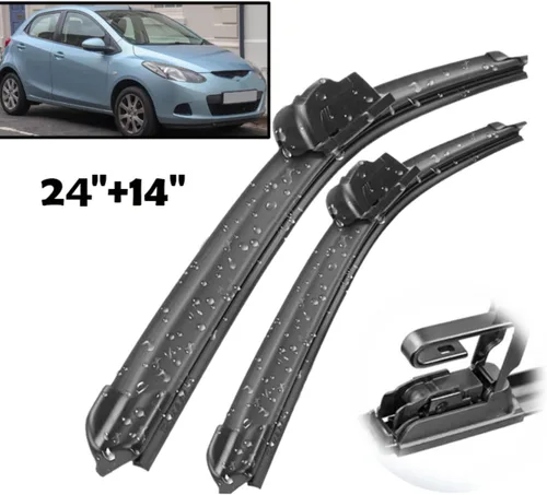 Vista 3 de LeaHY Wiper Front Wiper Blades for Mazda2 Mazda 2 / Demio 2007-2014 Windshield Windscreen Window Rain Brushes 24"+14"(Russian Federation)