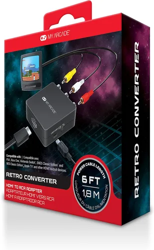 Vista 2 de My Arcade DGUN-2937 Retro Converter for HDMI to Composite-10FT RCA cable and 6FT Micro USB cable