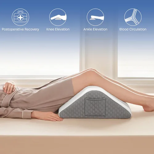 Vista 5 de Simpledad Almohada de cuña triangular, almohada de cuña para reflujo ácido, alivio del dolor de espalda, parte superior de espuma viscoelástica