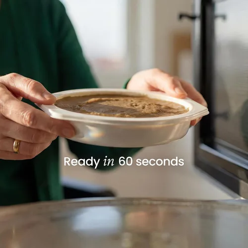 Vista 7 de Thick & Easy® Puré de carne casera con papas y maíz, comida modificada con textura para soporte para tragar, comida lista para servir