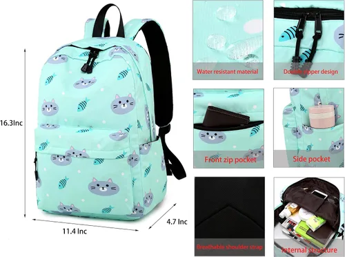 Vista 4 de Abshoo mochila ligera infantil de unicornio bolsa para la escuela bolsa para niñas