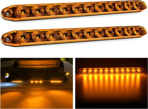 Vista 11 de Nilight Luz de remolque de 16 pulgadas, 12 LED rojos, luces de freno secuenciales, intermitentes, impermeables, barra de identificación trasera