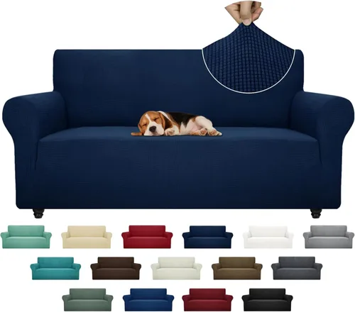 Vista 9 de ZNSAYOTX Funda súper elástica para silla (30"-47"), nuevas fundas de silla a rayas para sala de estar, aptas para perros y mascotas, protector