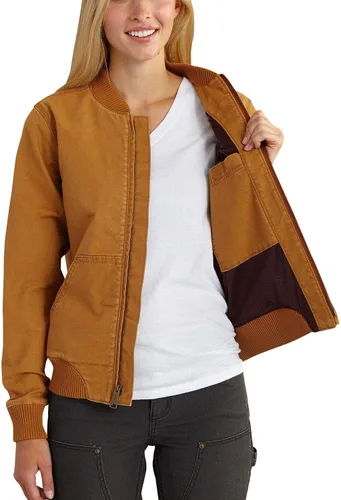 Vista 2 de Carhartt - Chaqueta Crawford estilo aviador para mujer Marrón Carhartt
