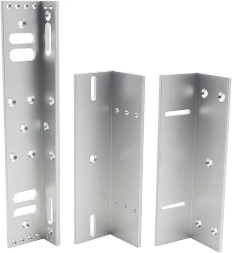 Vista 2 de COUNS Soporte Z y L para 600lbs Holding Force Cerradura magnética eléctrica Control de acceso de puerta de cierre automático, plateado