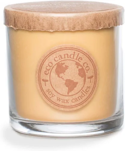 Vista 57 de ECO CANDLE CO. Vela reciclada, té negro y miel, 6 oz. - Aromas de té picante, nuez moscada, miel y naranja - 100% cera de soja, sin plomo, etiqueta