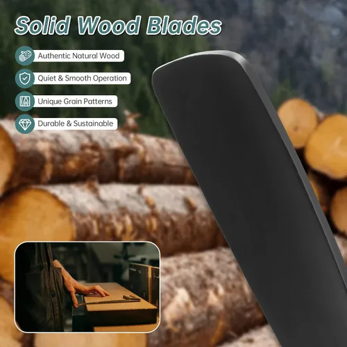 Vista 6 de Sofucor Ventiladores de techo inteligentes de 52 pulgadas con luces - montaje al ras de perfil bajo, modernos ventiladores de techo de madera maciza