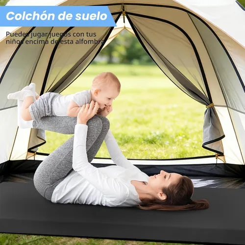 Vista 4 de CYMULA Almohadilla de Colchón de Espuma Viscoelástica para Acampar, Almohadilla para Dormir de 3 Pulgadas para Acampar, Base Antideslizante Inferior