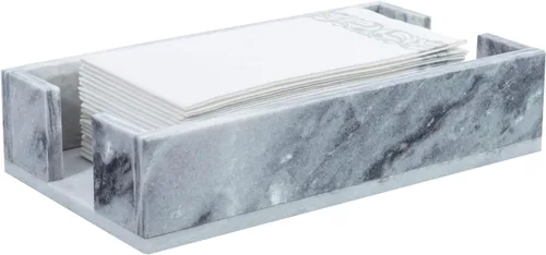 Vista 10 de MyGift Toallas de papel de triple pliegue, moderno soporte de toalla de mano de alambre de metal en acabado en tono latón, encimera de baño