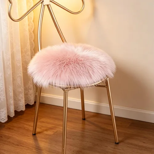 Vista 12 de OKAYDA Funda cuadrada de piel de oveja sintética de 18 x 18 pulgadas, cojín de cojín de piel súper esponjosa para silla de tocador, asiento