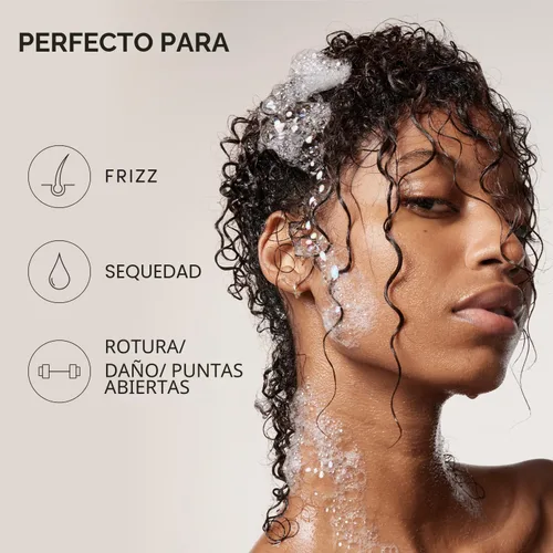 Vista 5 de OUAI Champú Espeso - Champú Hidratante con Queratina, Raíz de Malvavisco, Manteca de Karité, Aceite de Aguacate para Cabello Grueso - Fortalece e