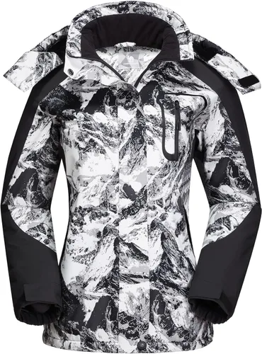 Vista 17 de Camel Crown Chaqueta de esquí para mujer, abrigo de nieve para invierno, vellón cálido, impermeable, chaqueta para snowboard M-Beige