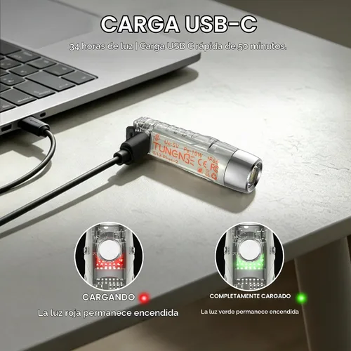 Vista 6 de S12Plus Linterna de Llavero, Linterna de Bolsillo EDC de 610 Lúmenes Altos, Mini Linterna LED Recargable USB C, Linterna Pequeña, para Acampar