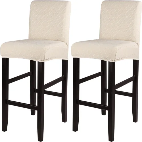 Vista 33 de SearchI Juego de 2 fundas para taburetes de bar, fundas de asiento de taburete elásticas y lavables, fundas para sillas de altura de mostrador