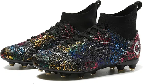 Vista 3 de Men's Soccer Shoes High-Top Soccer Cleats Outdoor Breathable Athletic Professional Spikes Youth Boys Football Shoes Unisex