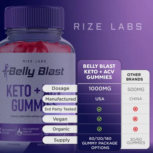 Vista 8 de rize labs Belly Blast Keto + Gomitas ACV, gomitas oficiales para perder peso, reseñas de gomitas (60 gomitas)
