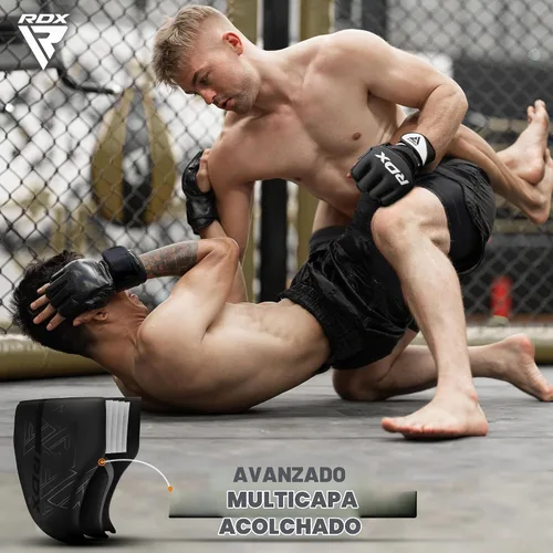 Vista 3 de RDX Protector de ingle para boxeo, Muay Thai, Kickboxing y lucha MMA, equipo abdominal de cuero de piel Maya para entrenamiento de artes marciales