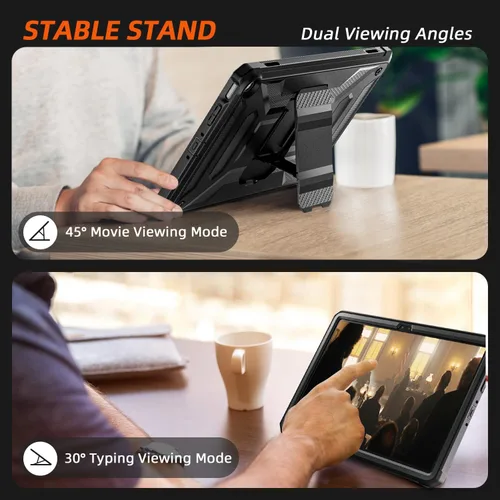Vista 5 de DJ&RPPQ - Funda para tablet Amazon Fire Max 11 (13ª generación, versión 2023), carcasa trasera resistente con soporte de visualización manos libres