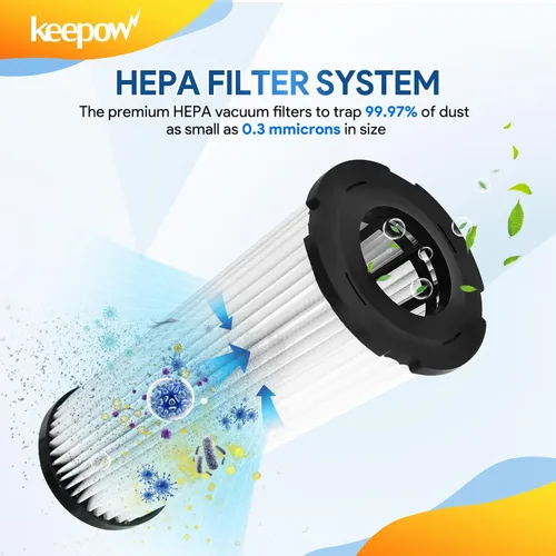 Vista 3 de KEEPOW F1 - Filtro HEPA para aspiradora vertical Dirt Devil, modelos Featherlite/Breeze/Swivel Glide/Vision/Jaguar/Extra Light, repuesto 2JC0280000