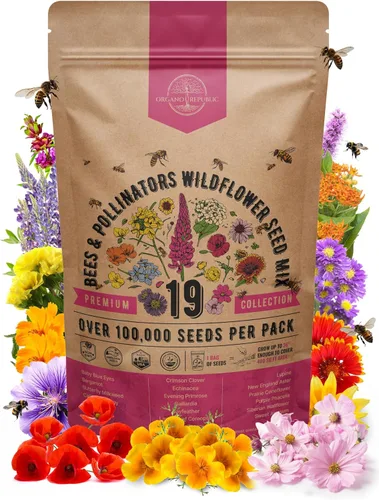 Vista 7 de Organo Republic Mezcla de 16 semillas de flores silvestres perennes para interiores y exteriores, más de 25,000 semillas de jardín de flores