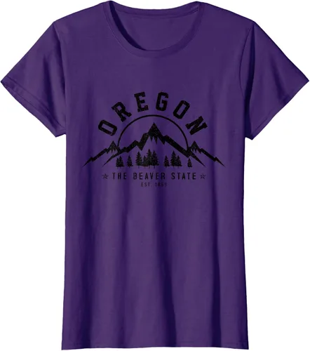 Vista 5 de Oregon The Beaver State Est. 1859 Vintage Mountains - Camiseta de regalo, gris, S
