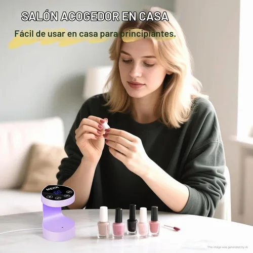Vista 8 de MEKK Mini lámpara de uñas de curación flash, pequeña luz UV para uñas de Púrpura