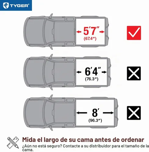Vista 2 de Tyger Auto T1 Cubierta suave enrollable para caja de camioneta compatible con Dodge Ram 1500 2009-2018 y Classic 2019-2025, caja de 5 pies 7