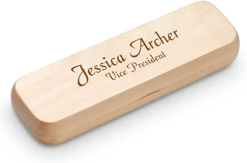 Vista 2 de Executive Gift Shoppe Bolígrafo personalizado y lápiz mecánico en madera de arce con grabado personalizado