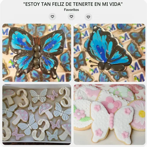 Vista 4 de LUBTOSMN Juego de 5 cortadores de galletas de mariposa, apto