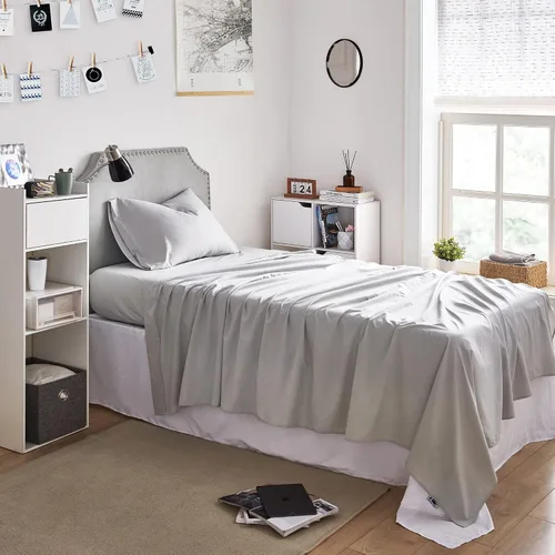 Vista 2 de Byourbed Snorze® Cloud - Juego de sábanas Coma Inducer® Peach Soft Microfiber - Twin XL en gris glaciar