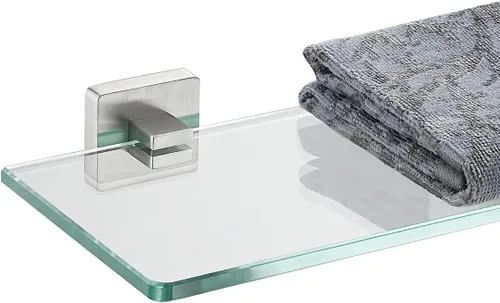 Vista 17 de JQK Estante de baño de vidrio dorado, vidrio templado para almacenamiento en la ducha de 8 por 5 pulgadas, acero inoxidable 304 dorado cepillado