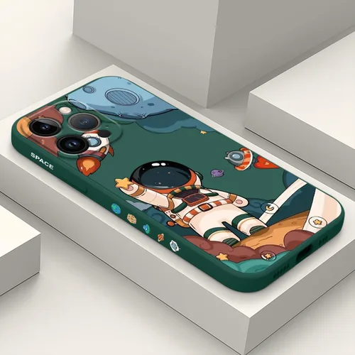 Vista 11 de LEECG Funda para iPhone 12 Pro Max, diseño creativo con estampado floral de mariposa de astronauta, funda de teléfono antiarañazos, forro