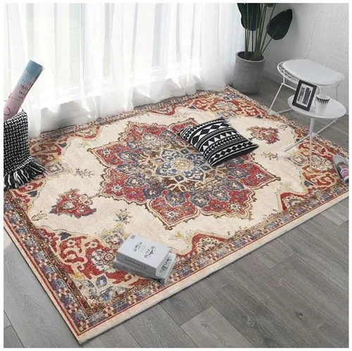 Vista 6 de Retro Heated Floor Mat Adjustable Heated Area Rug 12h Timer Heated Carpet Heated Carpet Electric Heated Floor for Home (E 140x200cm)