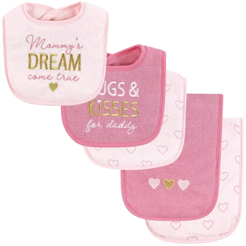 Vista 8 de Hudson Baby Conjunto unisex de babero de rizo de algodón y paño para eructos, talla única