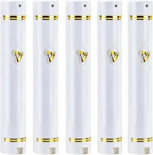 Vista 10 de SUPER STAM Soporte de plástico para mezuzah – Diseño semircular con acento plateado – Parte trasera adhesiva – Corcho de goma impermeable – Paquete
