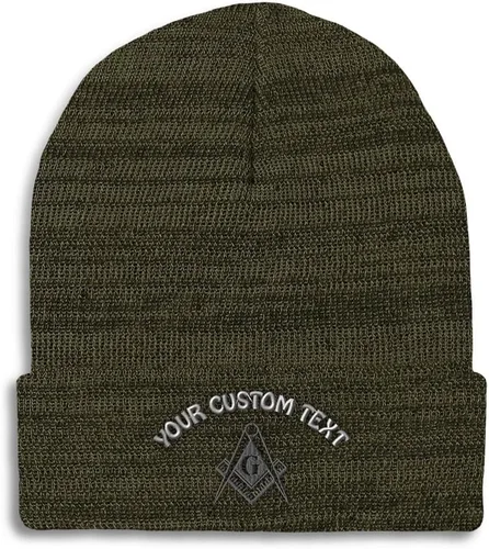 Vista 11 de Speedy Pros Gorros para hombres Mason Gray Thread Bordado Construcción Sombreros de invierno para mujeres Gorra de cráneo acrílico 1 tamaño Solo