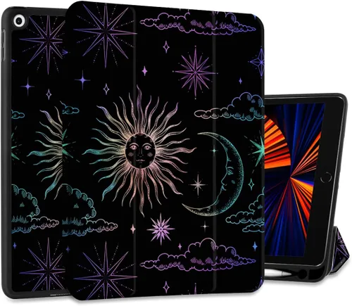 Vista 14 de DONGKE Funda compatible con iPad de 10.2 pulgadas 2021 2020 2019 iPad de 9ª/8ª/7ª generación con soporte para lápices, funda protectora delgada