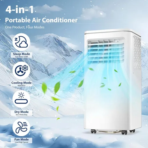 Vista 4 de Antarctic Star Aire acondicionado portátil de 8000 BTU, unidad de CA